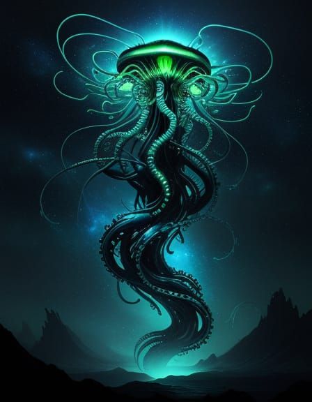Squid jellyfish octopus hybrid cosmic nightmare #14
