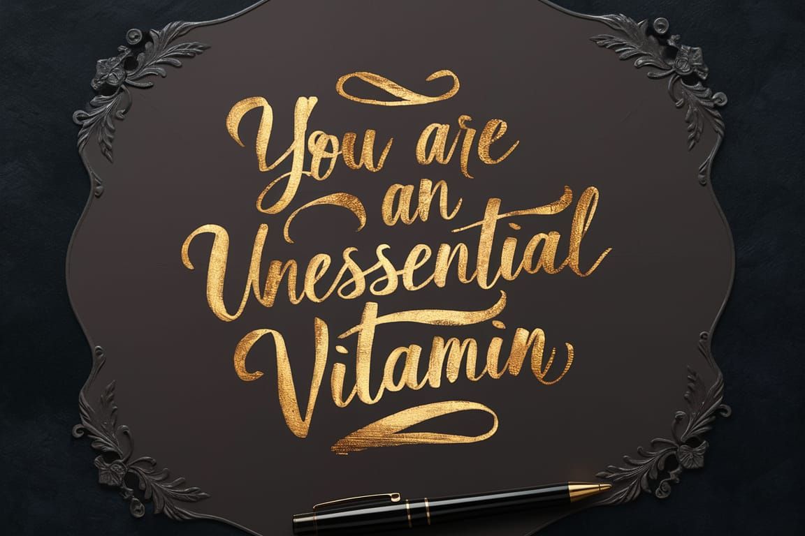 Golden Quote on Dark Paper: Unessential Vitamin