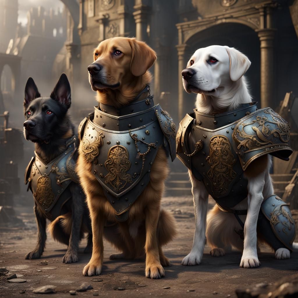 Armored Dogs: Fantasy Concept Art in 8K
