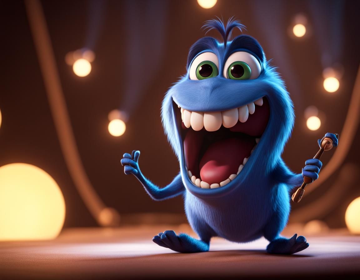 Laughing Creature Inspired by Pixar and Tim Burton