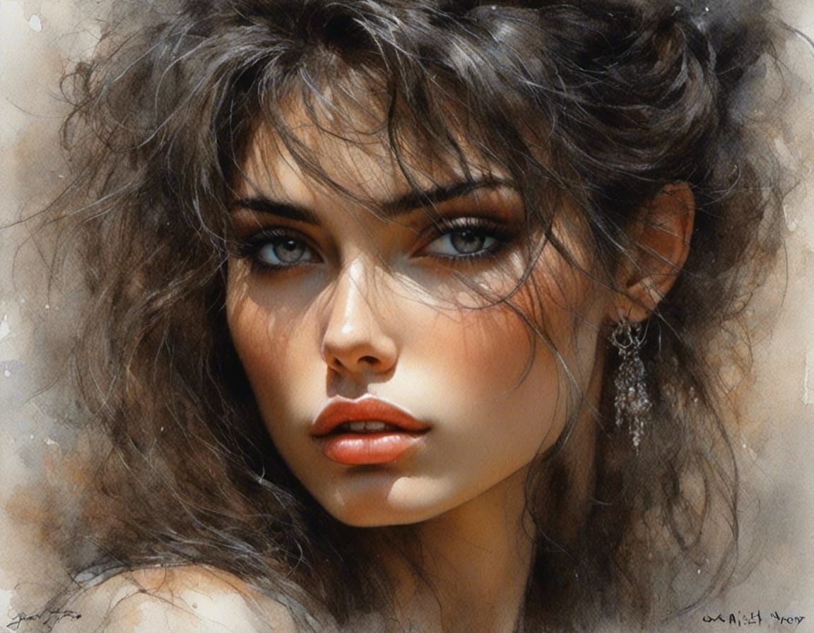 Detailed Portrait of Beautiful Woman by Jose Royo