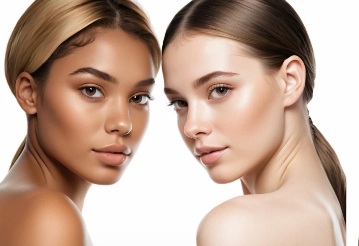 Ethnic Women's Beauty Portrait on White