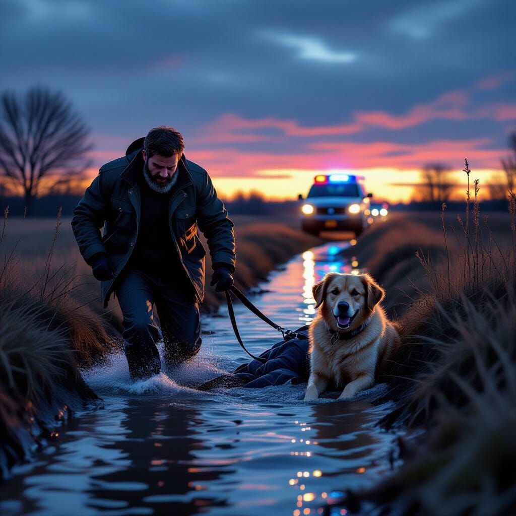 Hero Dog Rescues Injured Man as Ambulance Arrives