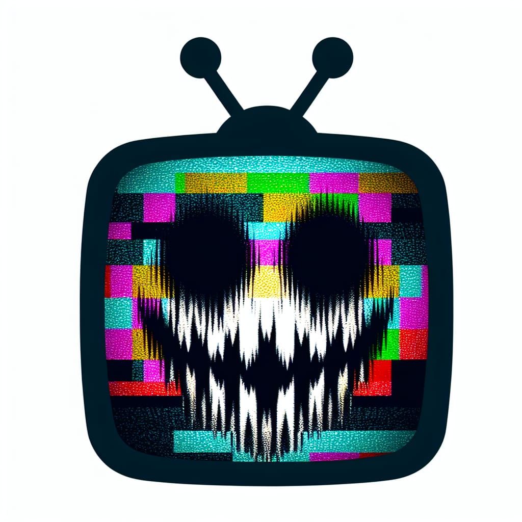 Sinister Smiley Face Emerges from TV Static