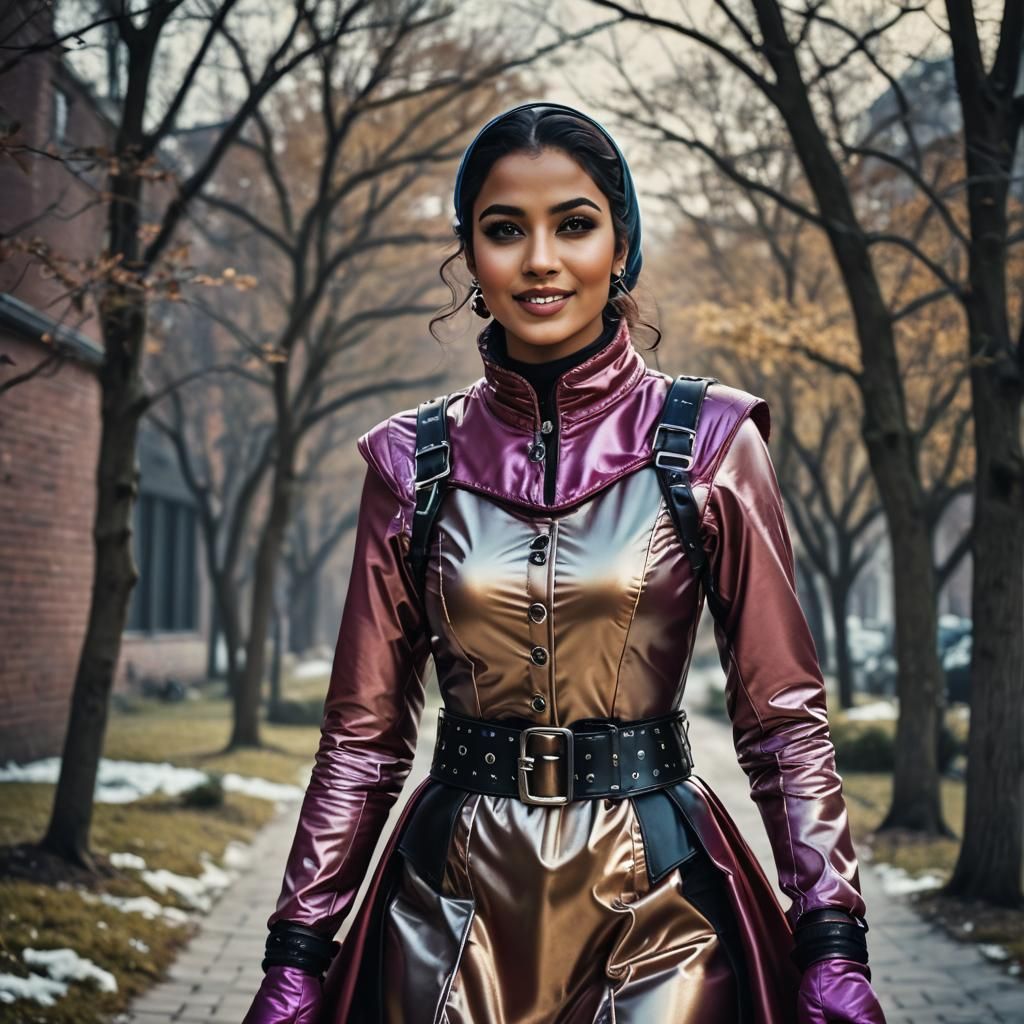 Happy girl, modern middle eastern style dress