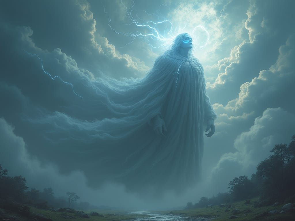 Celestial Storm God Crowned With Thunder