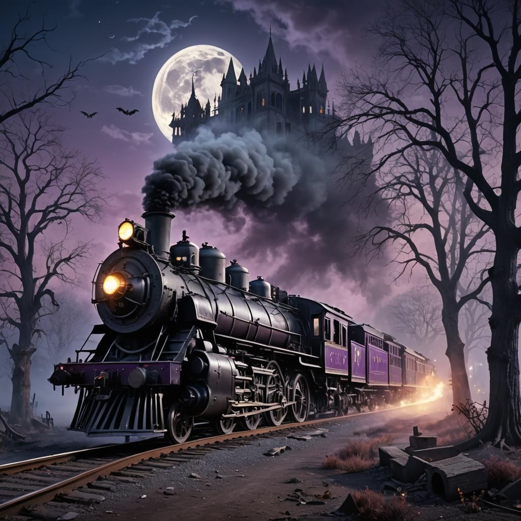 Gothic Fantasy: Skeleton Conductor Races Hot Rods