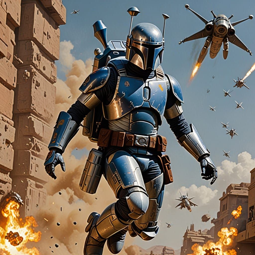 Jango Fett Soars Through Space in High-Flying Jetpack Action