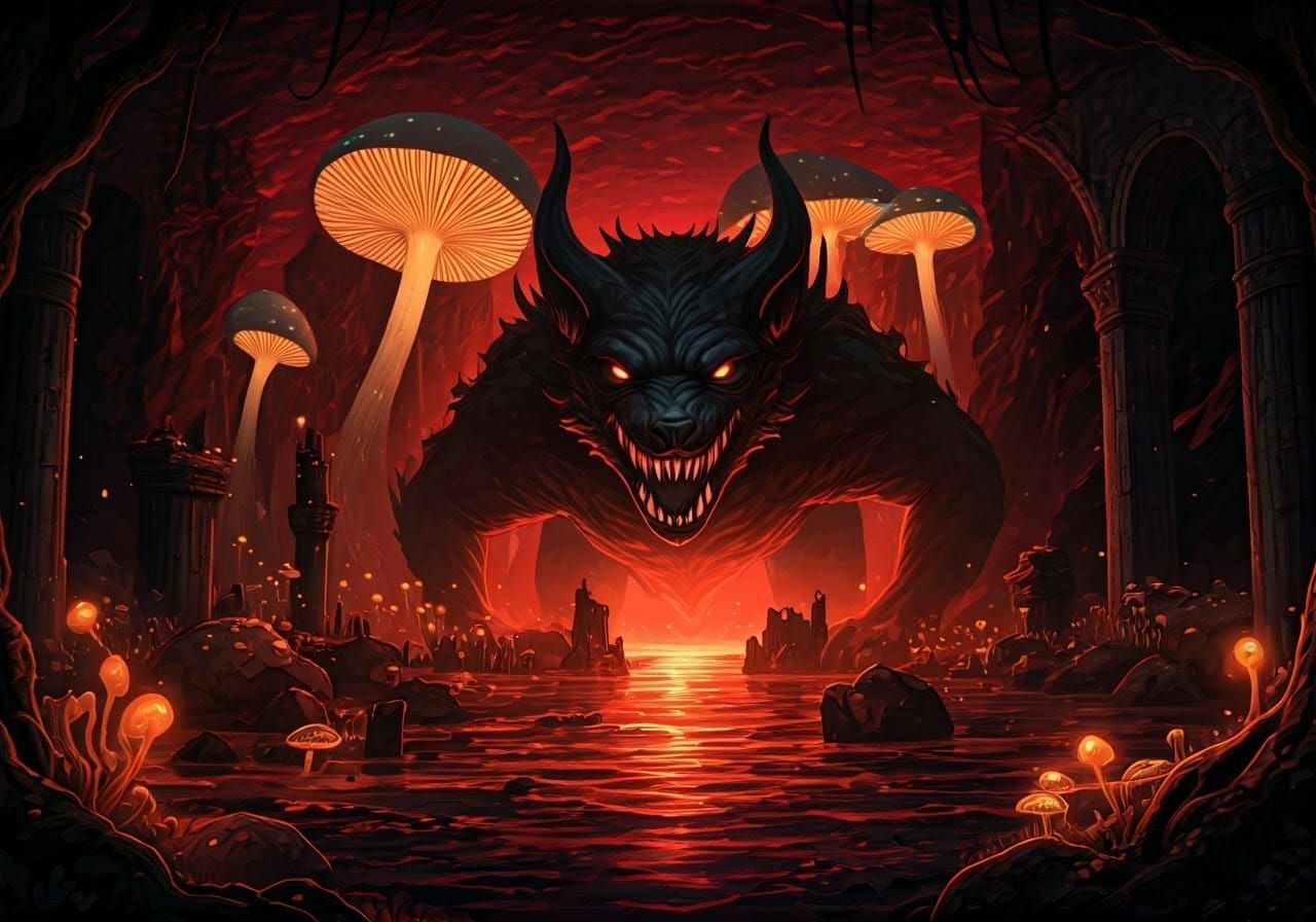 Underworld Guardian in Dark Fantasy Style