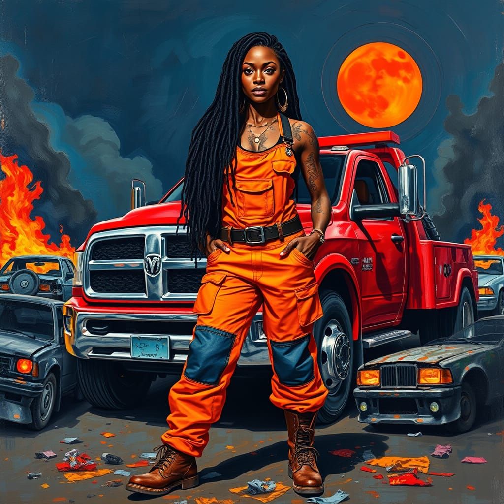 Confident African Woman in Neo-Expressionist Style