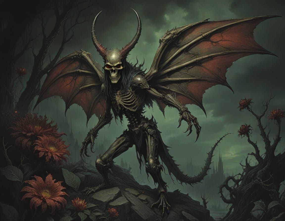 Dark Fantasy Insectoid Hybrid in Manga Style