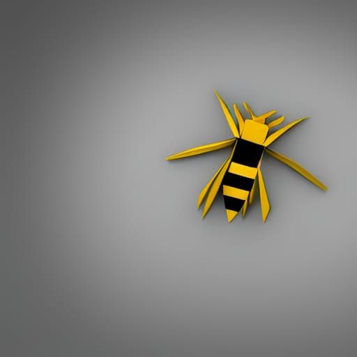 Origami Bee Papercraft in Cinematic Style