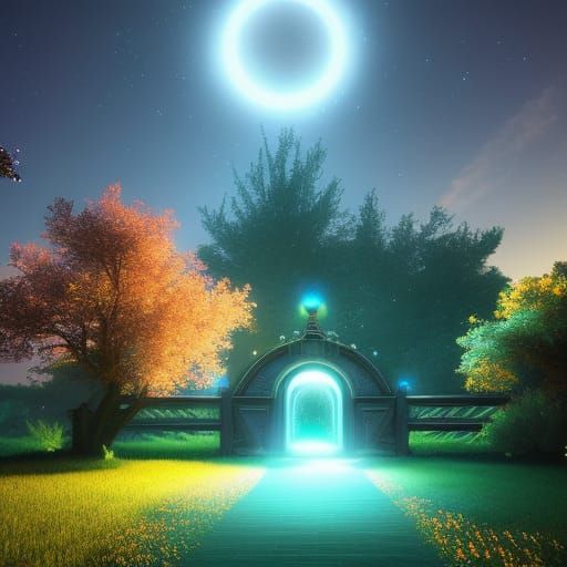Majestic Glowing Gateway to a Mystical Land
