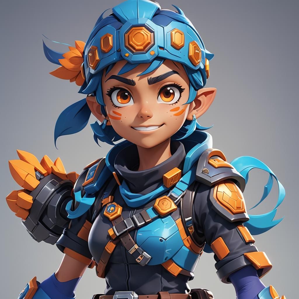 Vibrant 3D Portrait of Peka from Brawl Stars