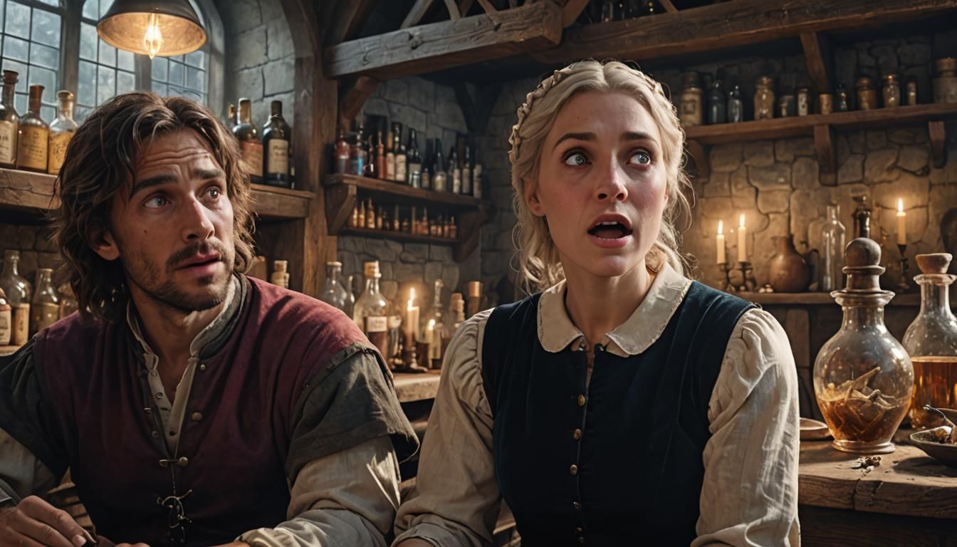 Magical Apothecary Visit in Detailed Fantasy Art