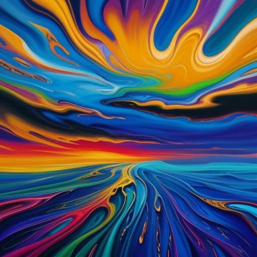 Surreal Oil Painting of Person Observing Distorted World