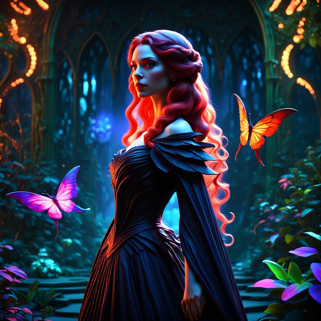 Lilith in Dark Garden, Disney-Style 3D Render