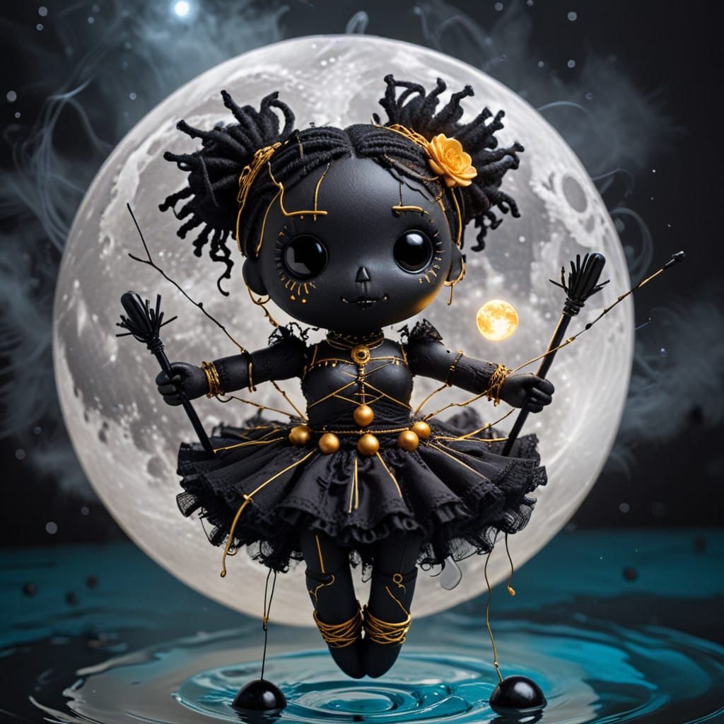 Enchanted Voodoo Doll in Celestial Whirlpool