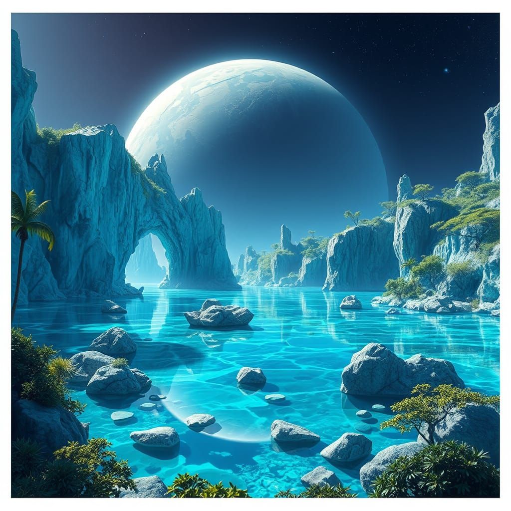 Turquoise Paradise on Phanuel Tertius in Vibrant Blues and G...