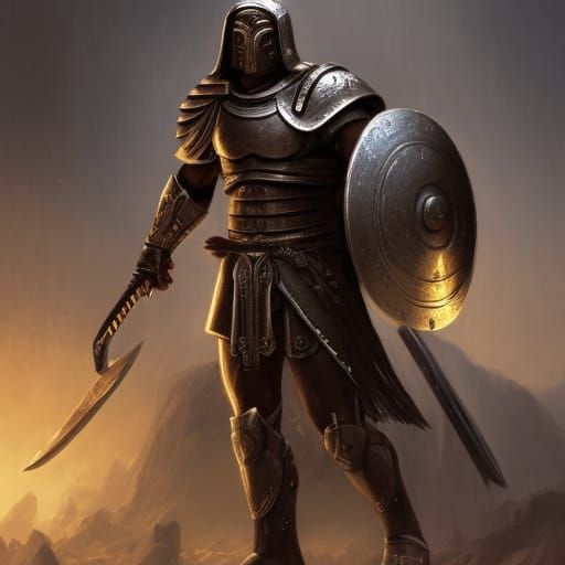 Epic Spartan Warrior in Dark Fantasy Style