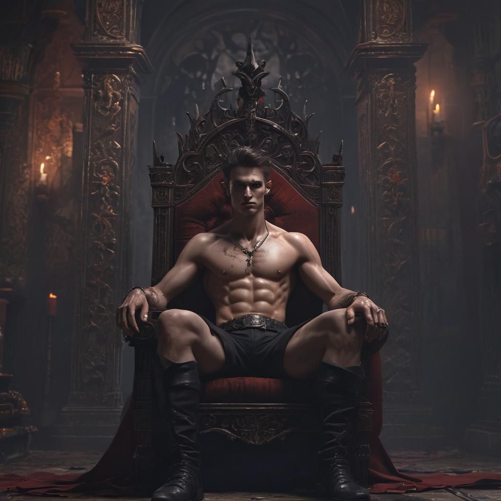 Vampire King on Throne: Fantasy Concept Art