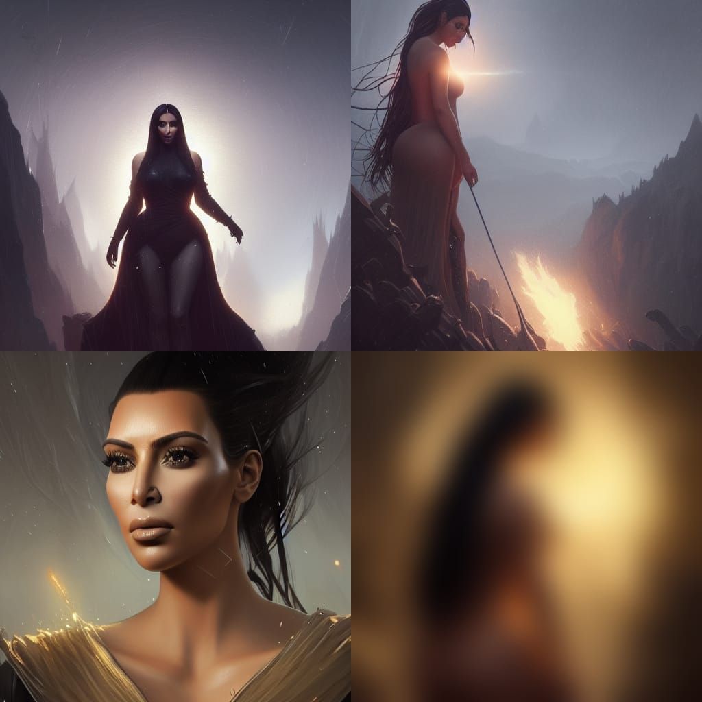 Kim Kardashian Dark Fantasy Portrait in 8K