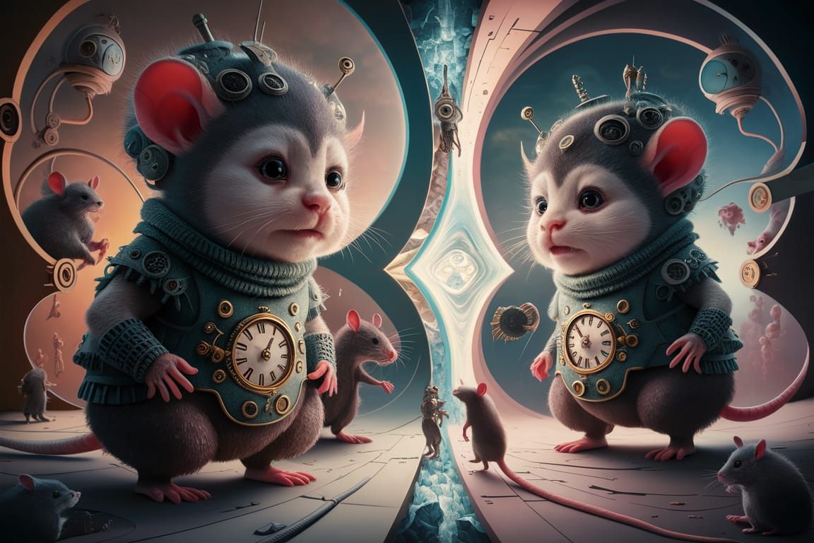 Futuristic Clockwork Creatures in Split-Infinity Dimension