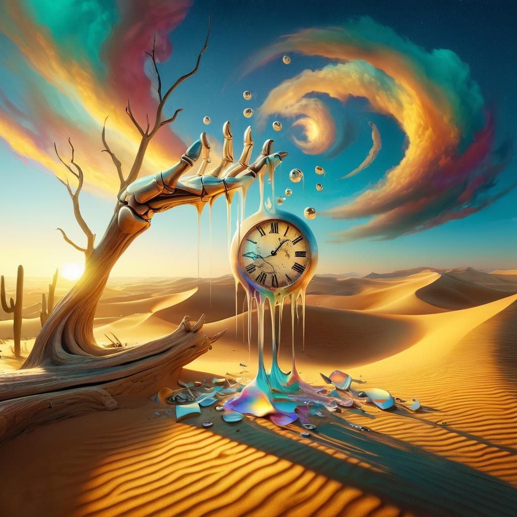 Creating a surrealistic art masterpiece inspired by Salvador...