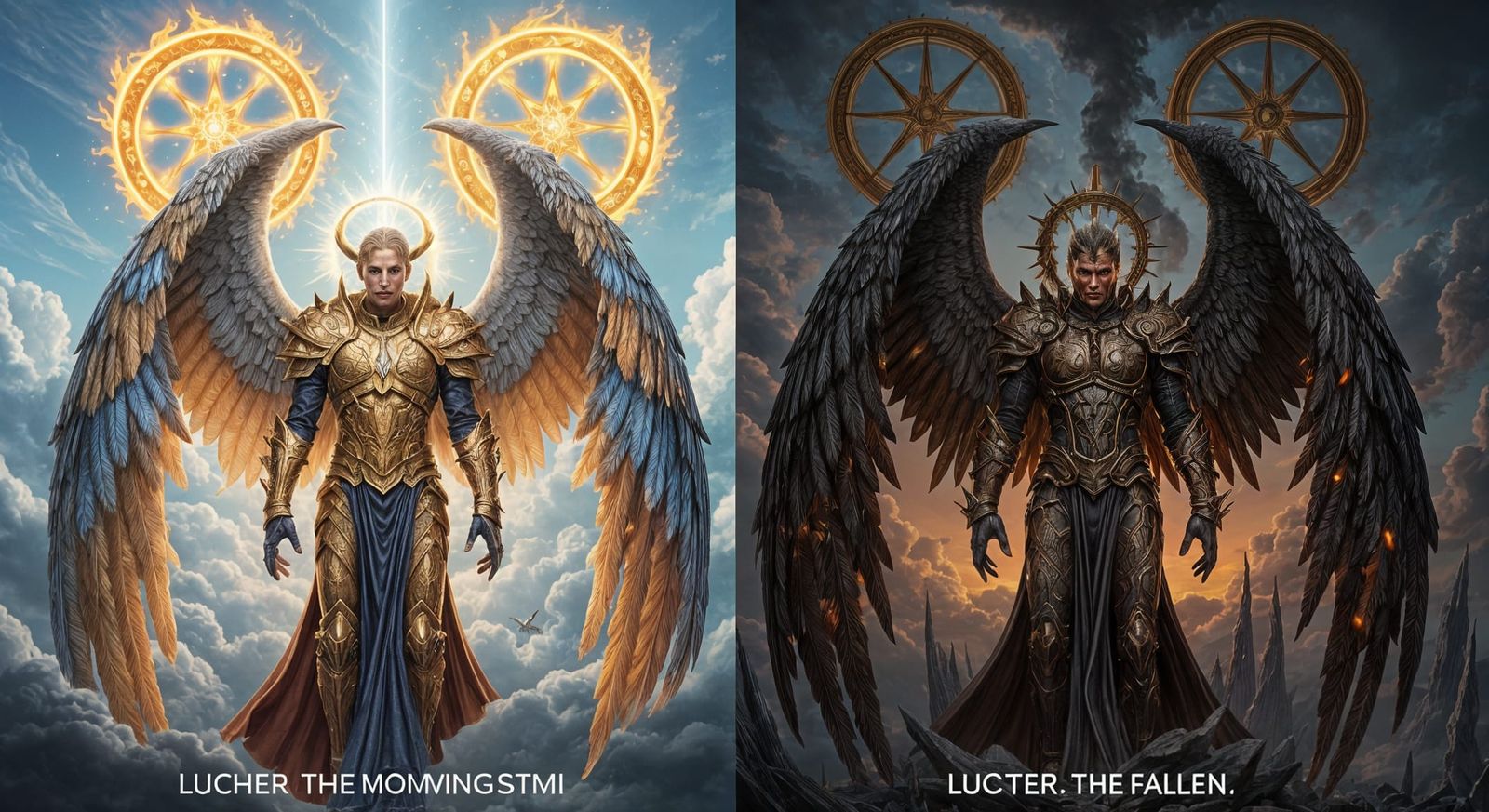 Lucifer: Before and After the Fall, a Split Portrait