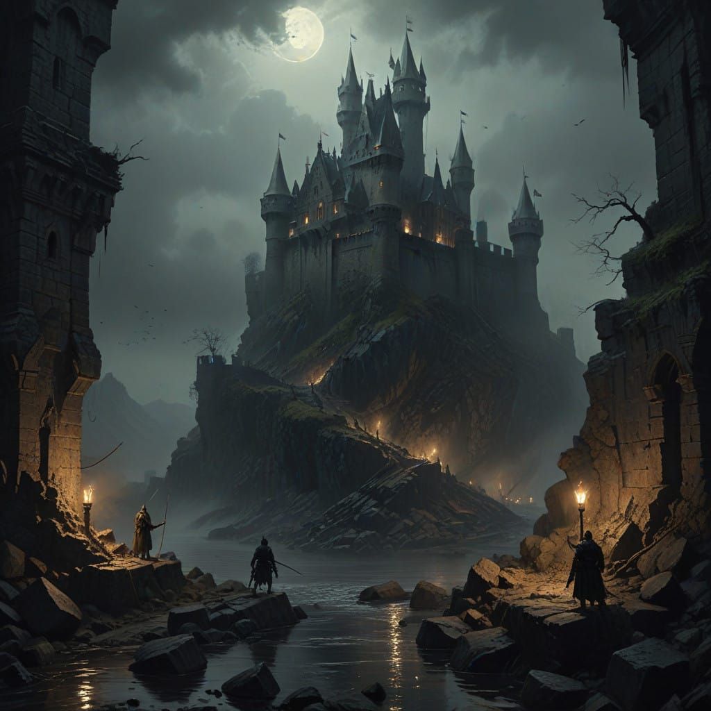 Medieval Castle in Mysterious, Gothic Atmosphere