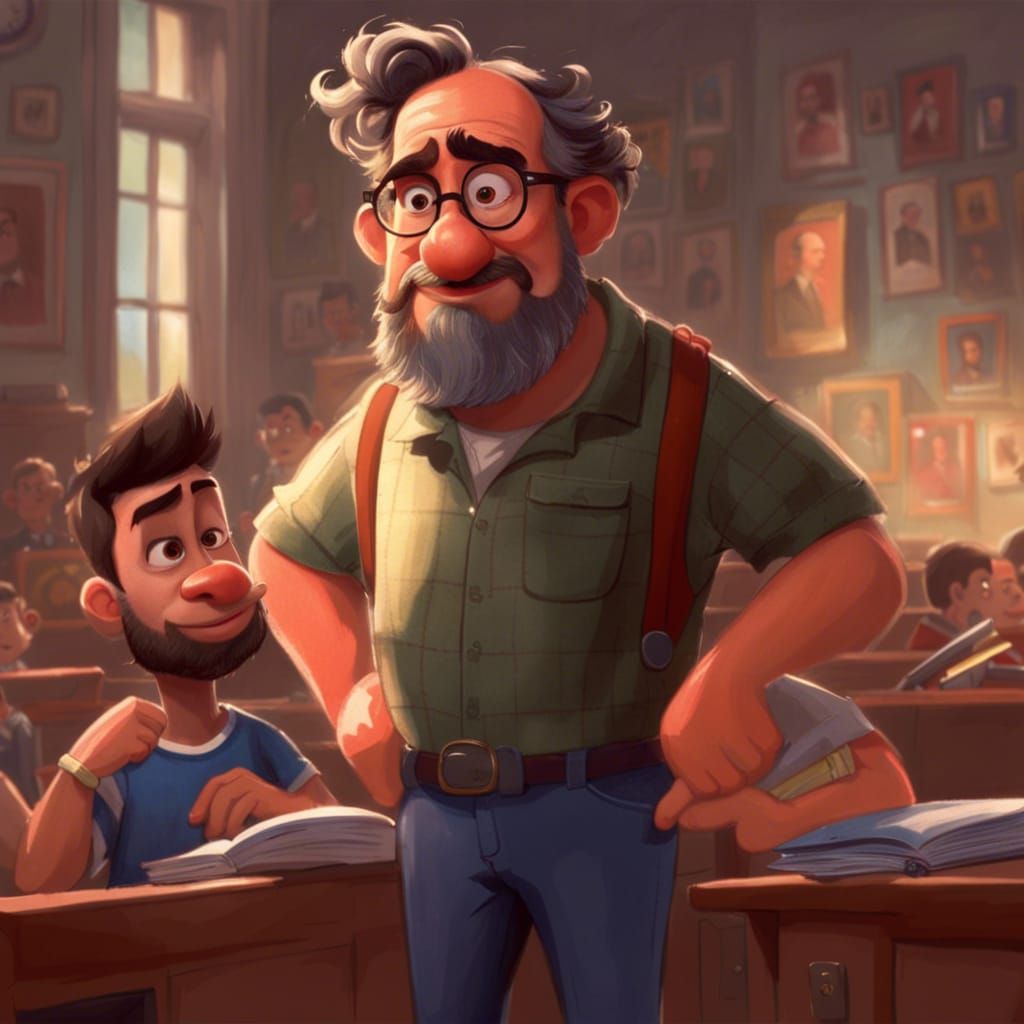 Professor BigWill Welcomes You: Pixar-Style Concept Art