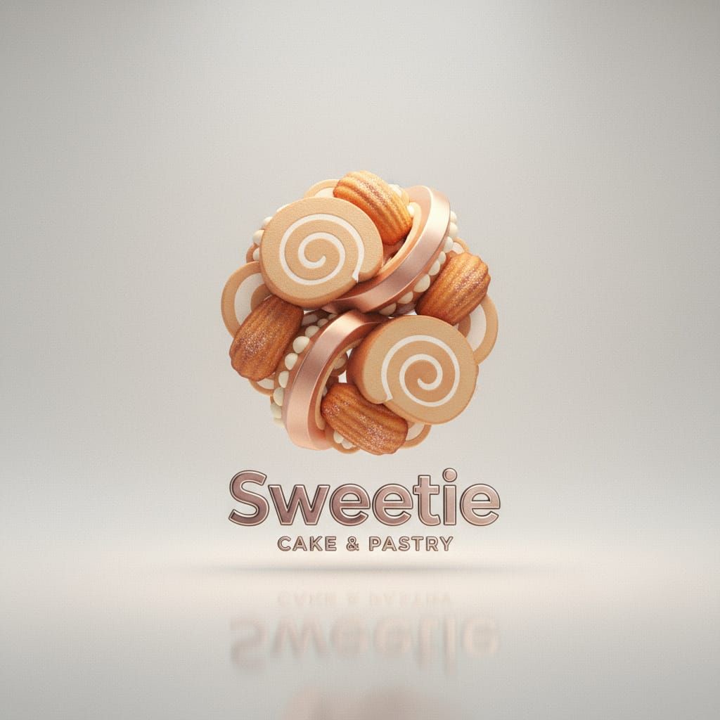 3D Minimalist Logo for Sweetie Cake Brand