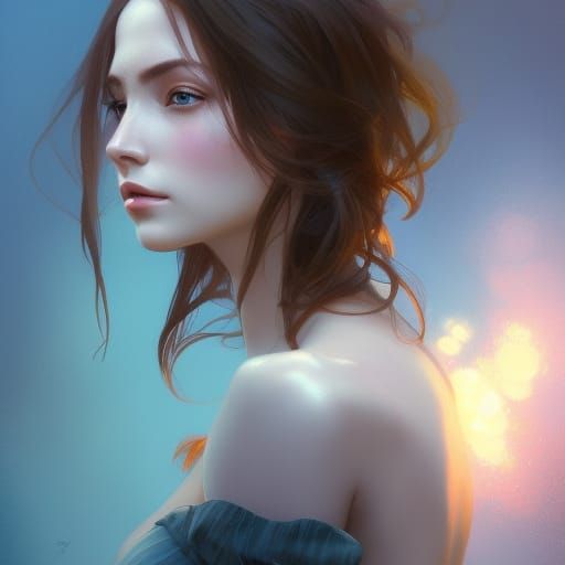 Romantic Couple Portrait in Hyperdetailed Style