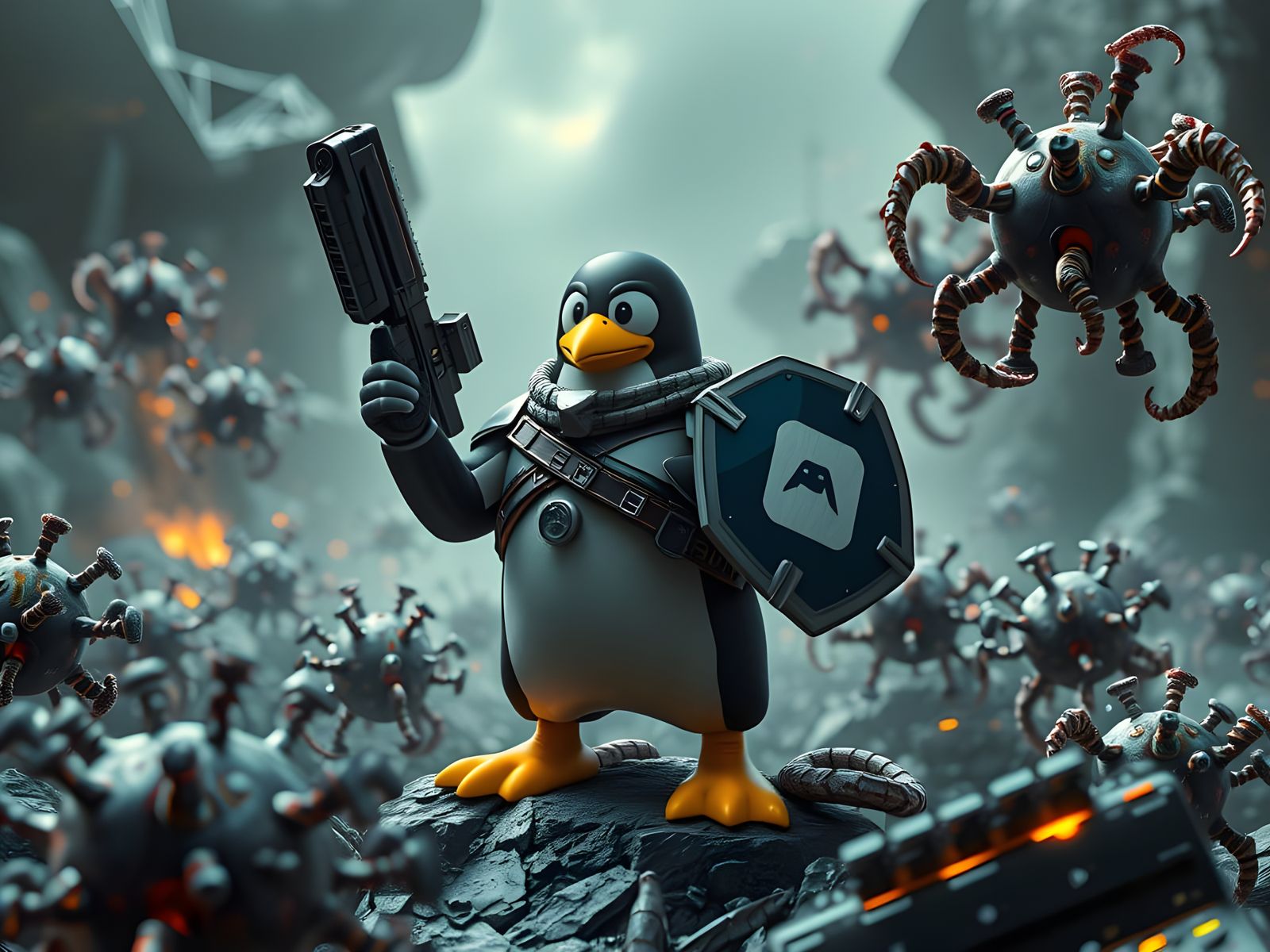 Linux Warrior Epic 3D Masterpiece