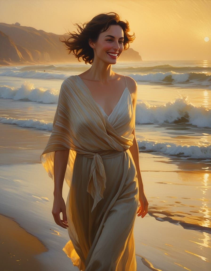 Woman in Golden Hour Warmth