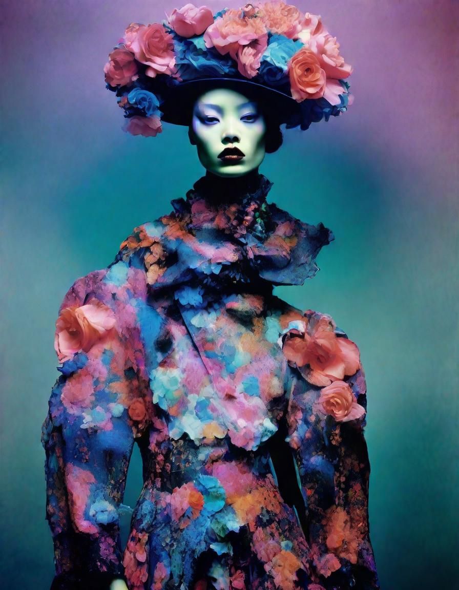 Surreal Glitchcore Fashion Portrait