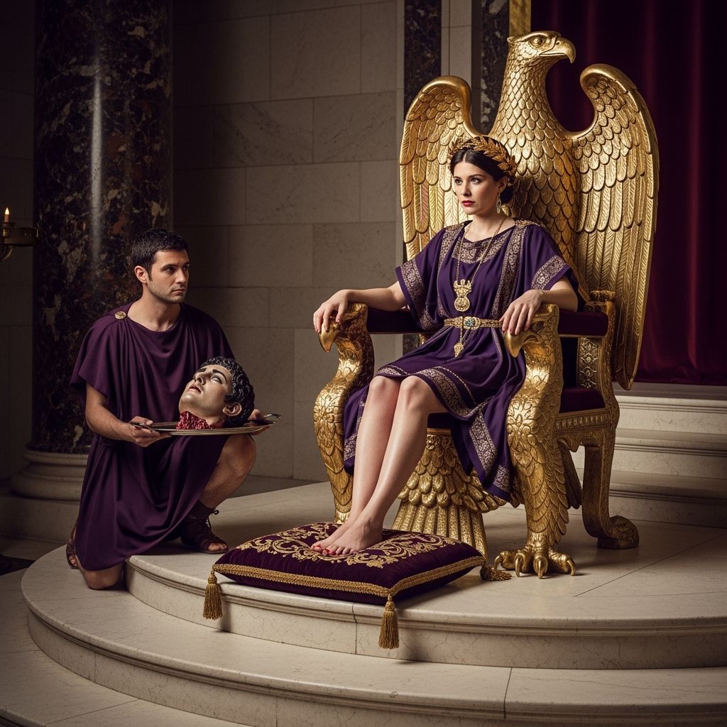 Roman Empress on Eagle Throne, Photorealistic Style
