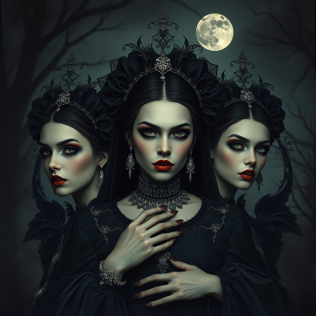 Gothic Vampire Queens in Victorian Style