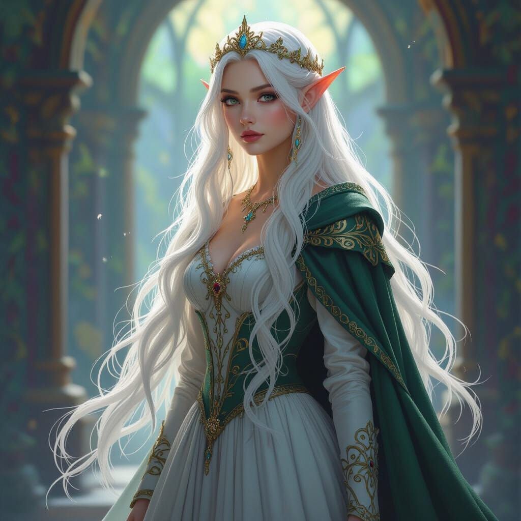 Enchanted Elf Princess in Hyperrealistic Style