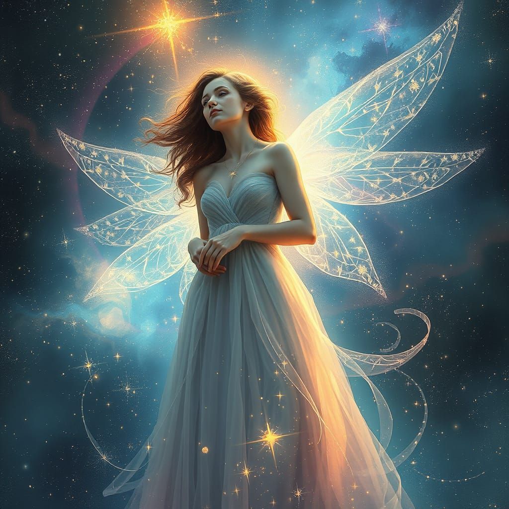 Celestial Being in Nebulaic Dreamscape