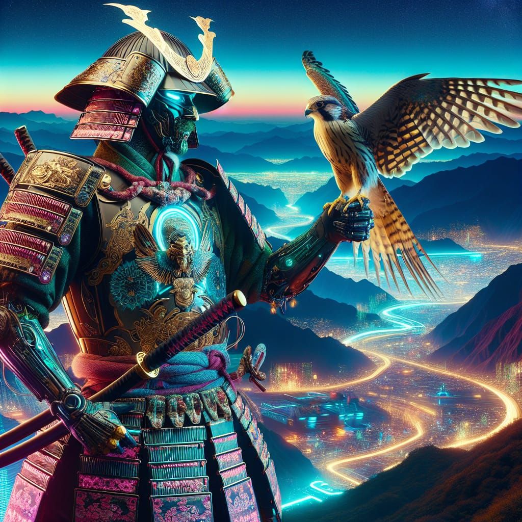 Feudal Future Warrior Dominates Neon Valley