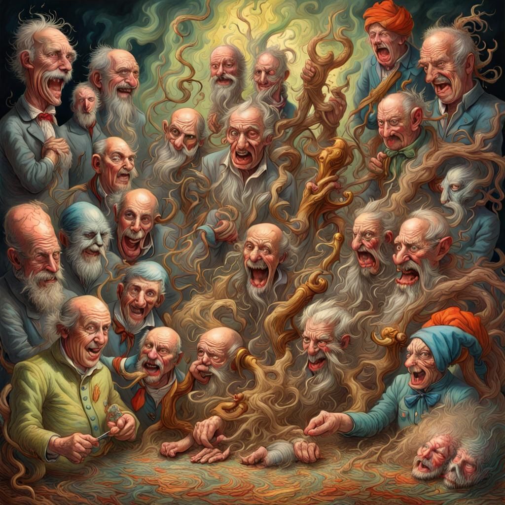 Intricate Fingerpaint Artwork of a Blind Biomass