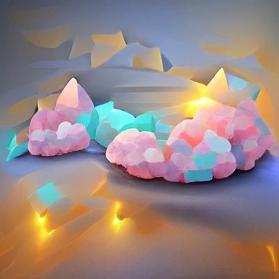 Pastel Neon Cloudscape in Low Poly Style