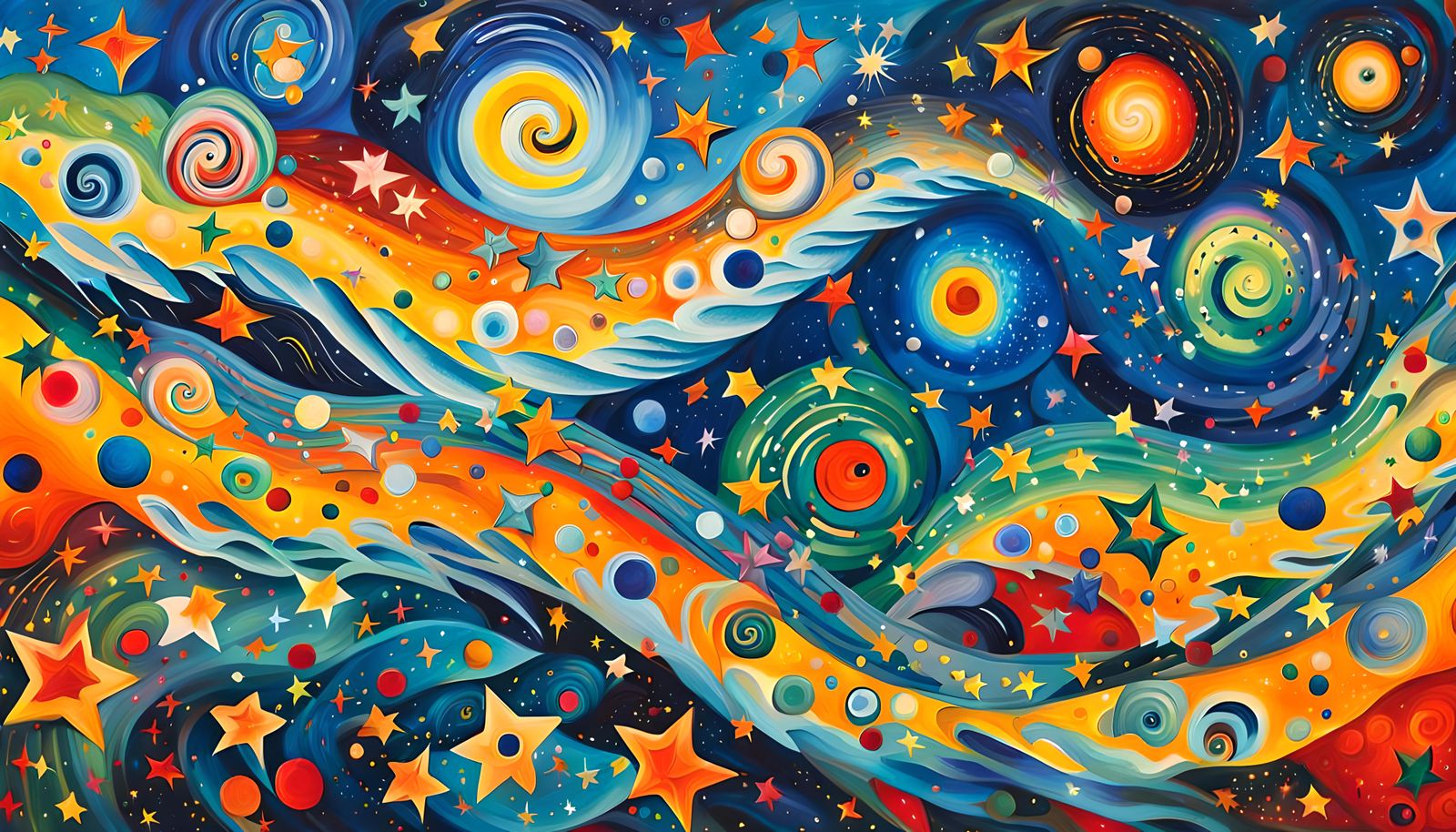 Iridescent Star Cluster Formation in Abstract Expressionism