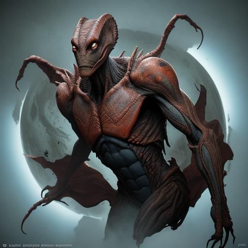 Martian Mutant Creature Design in Cinematic Style