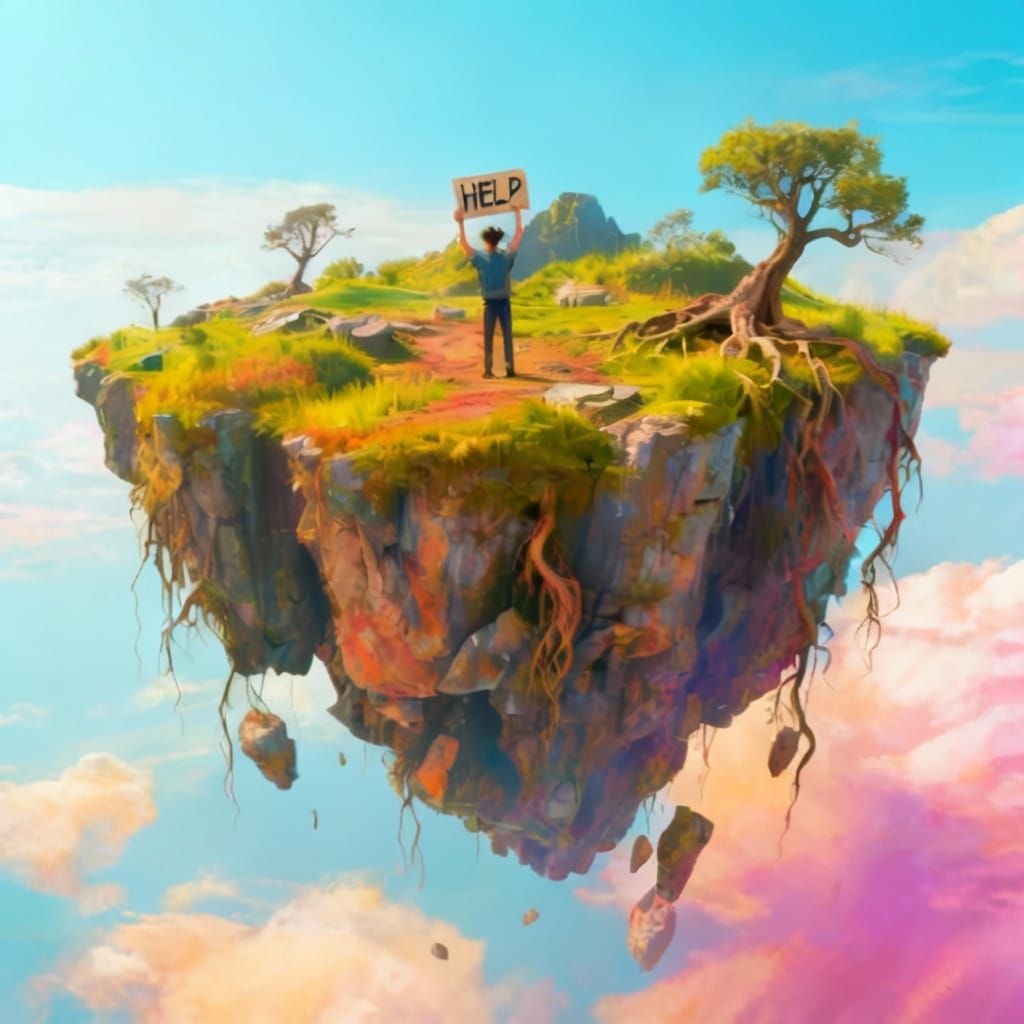 Vibrant Floating Island Landscape