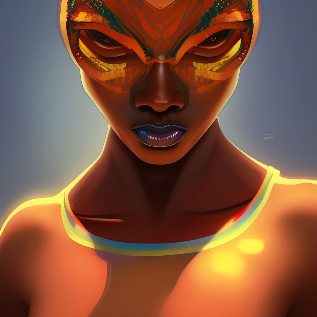 Detailed Portrait of Anansi in Art Nouveau Style