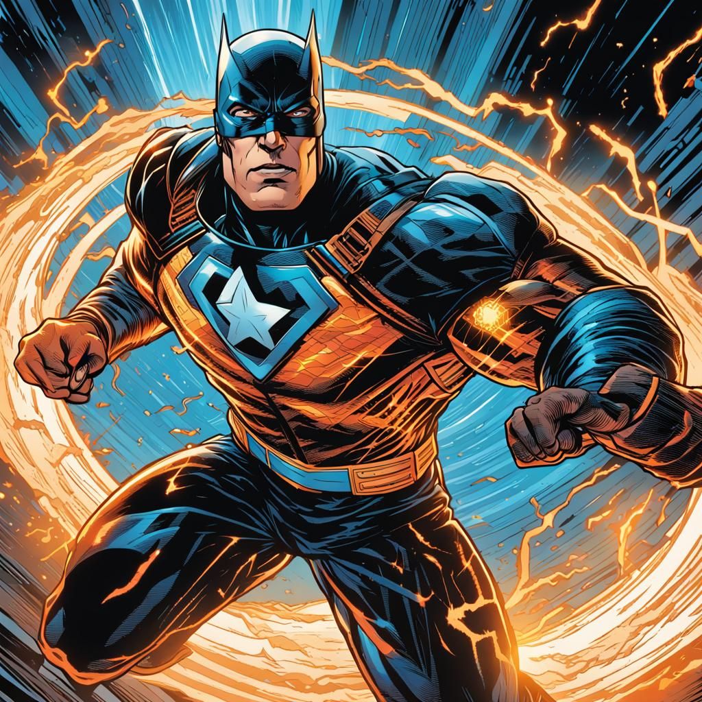 Superhero Power Up in Comic Book Style