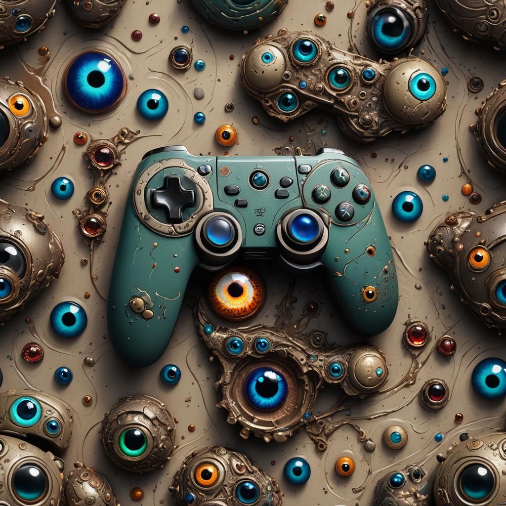 Surreal Game Controller with Human Eyeballs
