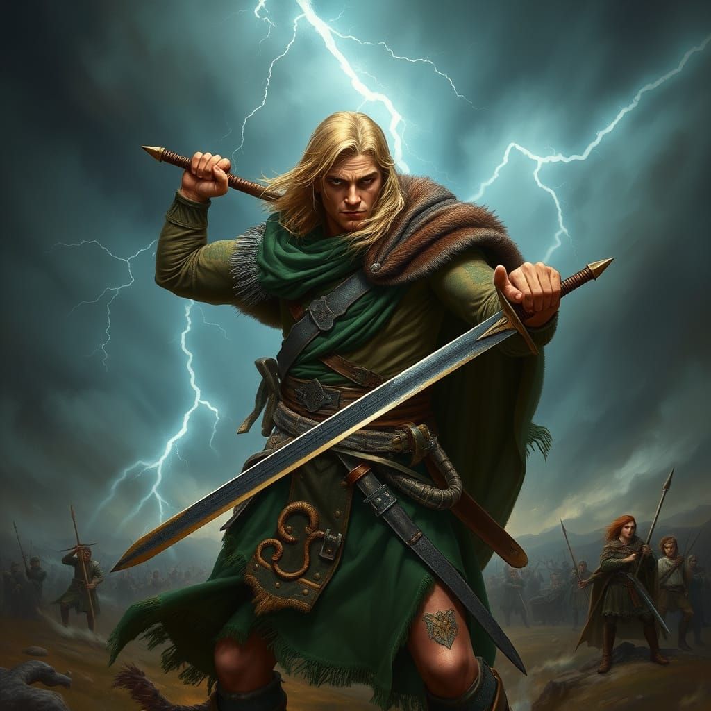 Ancient Scottish Warrior Defies Stormy Battlefield